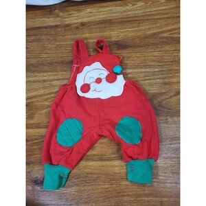 Vtge Hopscotch Size 0-6 Months Red Santa‎ 3D Overalls
